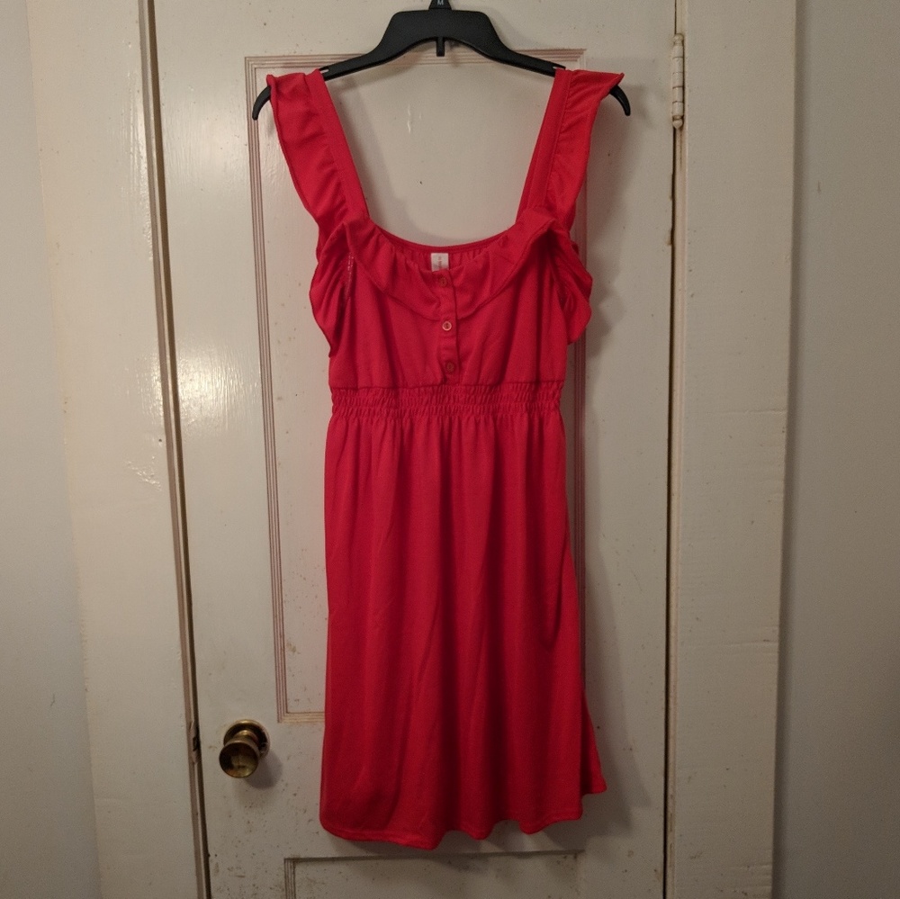Pink flowy summer dress